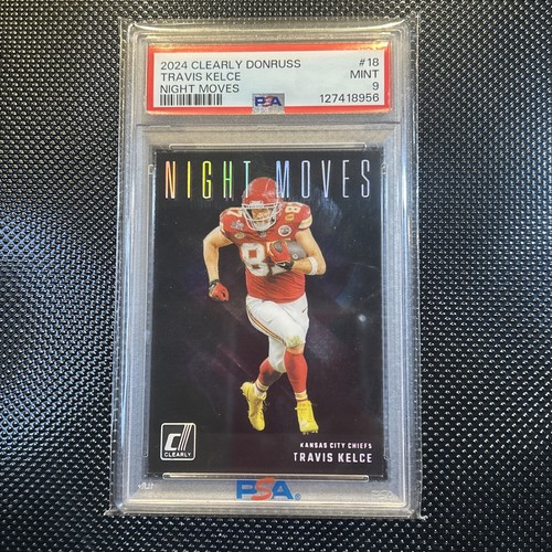 2024 Panini Clearly Donruss Travis Kelce #18 Night Moves SSP Case Hit - PSA 9