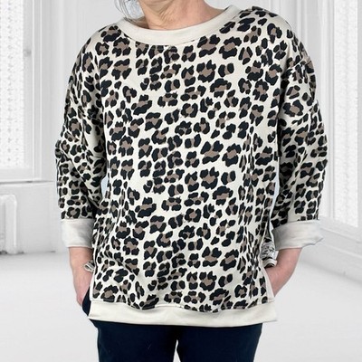 Italy Leo Sweater Sweatshirt Shirt Pulli Sweatpulli Linksnähte Patch 36 38 40 42