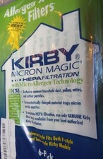 For KIRBY VACUUM BAGS:6 Sentria UNIVERSAL F Style MICRON MAGIC Hepa White Cloth