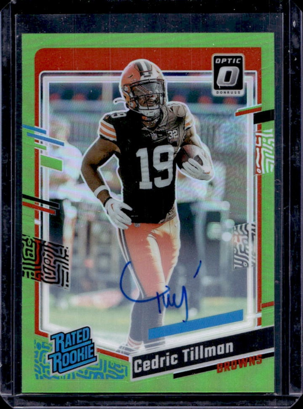 2023 Donruss Optic Cedric Tillman Rated Rookie RPS Auto Green #3/5 Browns