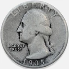1935-S Washington Quarter 25C * Original Surfaces! 1935S #7