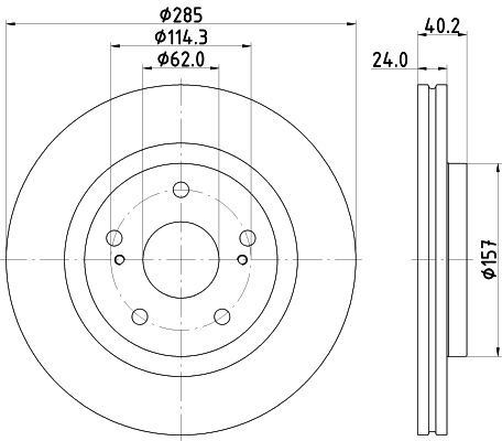 HELLA 8DD 355 134-741 BRAKE DISC Front (PAIR)