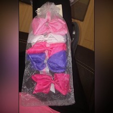 Girls Bright Bling Bows Hair Clips 5pk NEW NWT