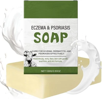 OKAQEE Eczema Soap for Face and Body - Goats Milk Soap for Dermatitis & Psoriasis - Na