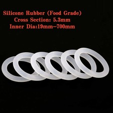 Food Grade White Silicone Rubber O Rings CS 5.3mm ID 19-700mm Seal O-Ring Washer