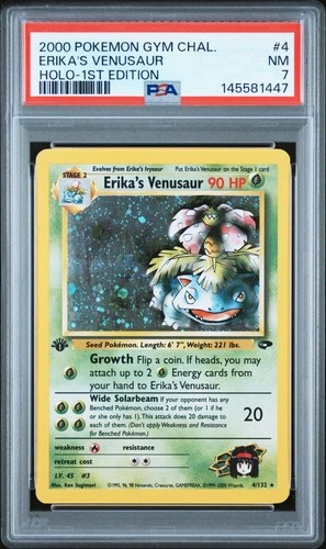 2000 POKEMON GYM CHALLENGE HOLO-1ST EDITION #4 ERIKA'S VENUSAUR PSA 7