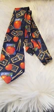STEVEN HARRIS -Neck Tie. Teacher Themed -w/🍎 Navy...Hand Made Polyester. VGC. 
