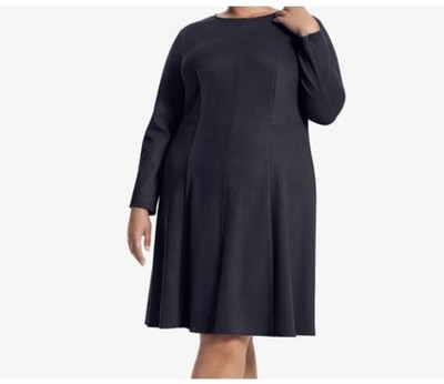 New Plus MM Lafleur Ellis Dress in Textured Ponte Black 3X +3