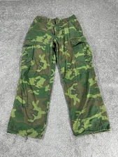 Vietnam Erdl Camouflage Pants Mens Small Regular Poplin Trousers Pants Tropical