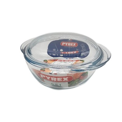 Pyrex Kasserolle Kochgeschirr 21 Liter spülmaschinenfest rund transparent mit De