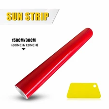 60"x12" Sun Visor Strip Windshield Banner Vinyl Long Lasting Premium Red Decal M