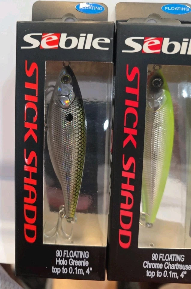 Lote de 3- Sebile Stick Shad 3.5" flotante sin labios Jerkbait .5oz señuelo bajo #90 Foto 4 de 4