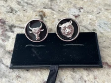 MRCUFF Bear and Bull Wall Street Pair Cufflinks in a Presentation Gift Box NIB