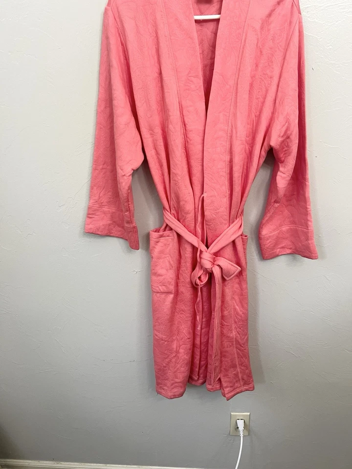 Natori цветочный стеганый подпоясанный длинным рукавом легкий длинный халат розовый большой - Изображение 2 из 4