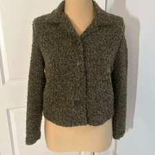 Clio Green Wool Blend Button Down Jacket