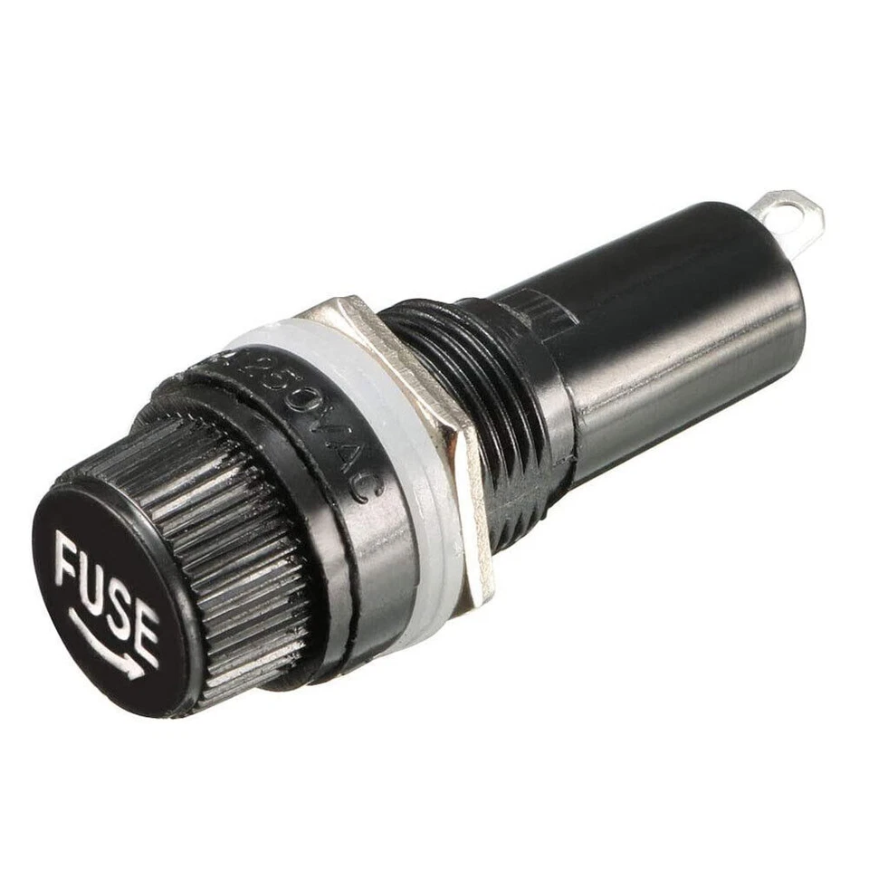 Portafusibles de tubo de vidrio con tapa de tornillo montado en panel eléctrico de 6x30 mm 10 un. Foto 3 de 4