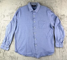 Hart Schaffner Marx Men  s Blue Long Sleeve Diamond Button Down Shirt Size XL