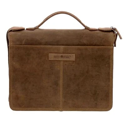 Greenburry Vintage 1788-25 Leder Aktentasche Konferenzmappe Organizer Braun