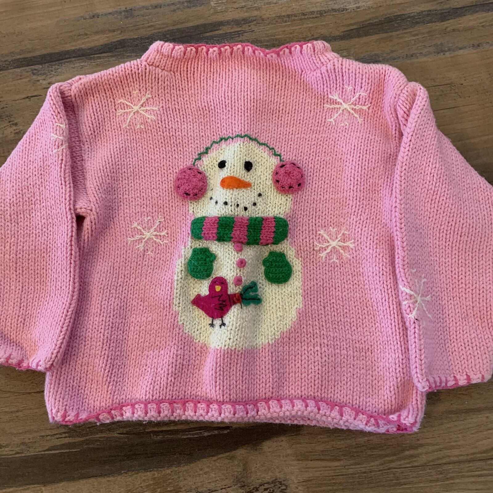 SAM'S FRIEND Girls Cardigan Sweater online shop 3D Top 2T Size Snowman Colorado Springs Mall Pink