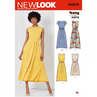 New Look Schnittmuster 6618 Kleider A (8-10-12-14-16-18-20)