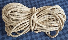 VECCHIA CORDA INTRECCIATA DI CANAPA - LUNGHEZZA 36 METRI - DIAMETRO 10 MM