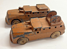 1930s Barclay Die Cast Army Cable Reel Twin Gun Armored Truck Original lot of 2