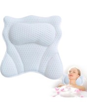 3D Mesh Bath Pillow Spa Pillow for Hot Tub Bathtub Neck Relax with 6 Suction Cup