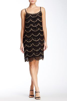 Marina Strappy Black Georgette Cocktail Dress Gold Beading NWT - multiple sizes | eBay Marina Strappy Black Georgette Cocktail Dress Gold Beading NWT - multiple sizes | eBay