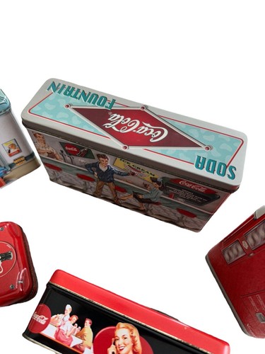 Set Of 6 Coca-Cola Tin LOCKER Metal Container 3D Tins Car Fridge Pharmacy - Picture 9 of 10