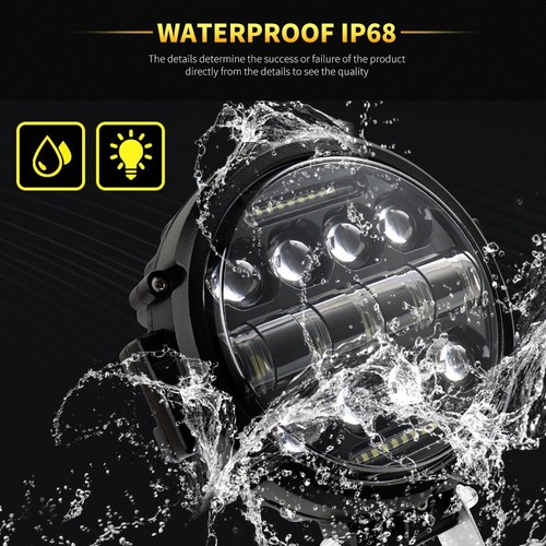4pcs 7inch Round LED Work Light Bar DRL Combo Pods Offroad SUV Driving Lights - Picture 6 of 14