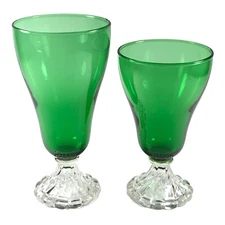 2ct Anchor Hocking Green Burple Inspiration Water Goblet 6" Iced Tea 6 3/4"