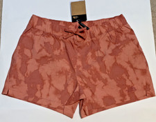 The North Face Women's Printed Class V Shorts Rose Pink Retro Dye Sz Large NWT