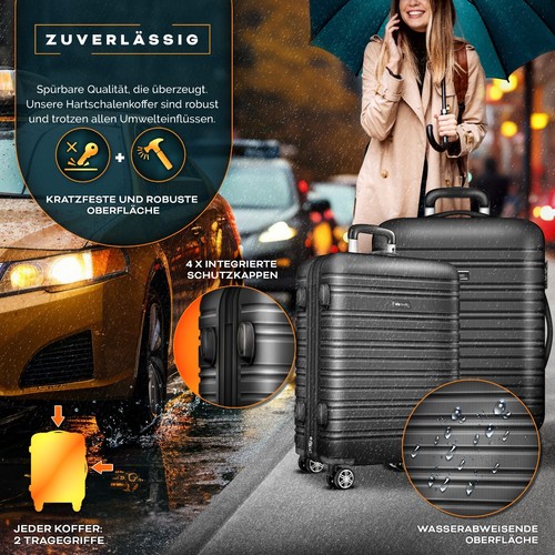 tillvex® Reisekoffer Set Koffer Hartschale Trolley Kofferset Tasche S-M-L-XL - Bild 79 von 120