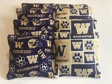 UNIVERSITY OF WASHINGTON HUSKIES 8 CORNHOLE BEAN BAGS TOSS GAME TAILGATE TOSS