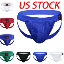 Mens Athletic Supporter Jockstrap Sport Briefs Bulge Pouch Bikini Underwears