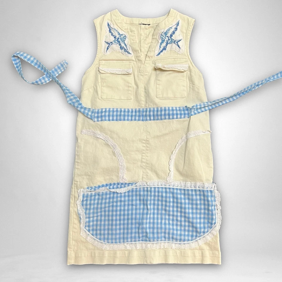 VTG Retro Dress Cottagecore Prairiecore XS Apron Modest Trad Wife Mom Handmade - Image 4 of 4