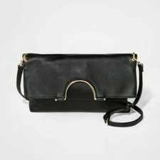A New Day Hardware Handle Tote Handbag Black
