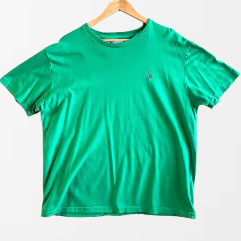 Polo Ralph Lauren verde t shirt uomo L viola pony Y2K preppy streetwear atmosfera
