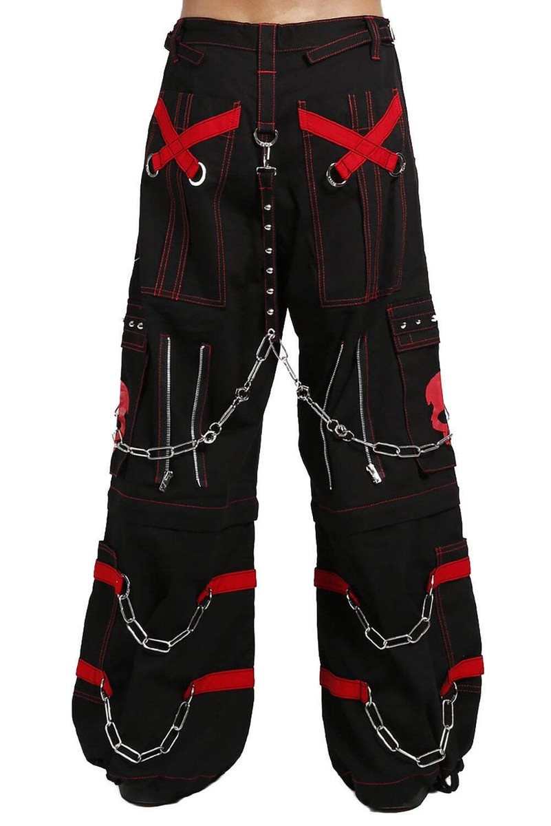 Tripp NYC Skull Bondage Pants [Black/Red] - Bondage Pants, Goth
