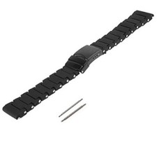 23mm Black Polyurethane Rubber Bracelet PVD Watch Band Luminox 3050 3950 NAVY