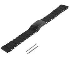23mm Black Polyurethane Rubber Bracelet PVD Watch Band Luminox 3050 3950 NAVY