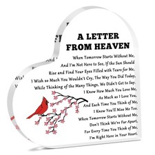 Memorial Acrylic Heart Keepsake Remembrance Sympathy Gifts for Loss for Frien...