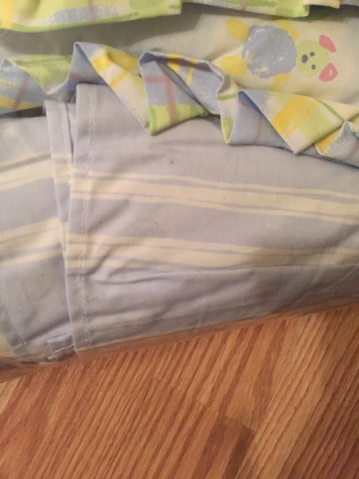 Blue Yellow Plaid Baby Crib  Comforter Set - Image 4 of 4