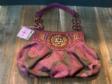 New Ipa-Nima textile leather Jeweled studded Embellished shoulder Bag purse