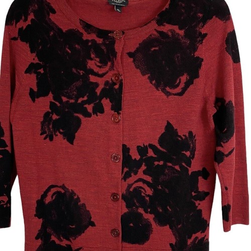 Talbots Womens Sweater Size Petite Medium Italian Merino Wool Button Cardigan - Picture 3 of 7
