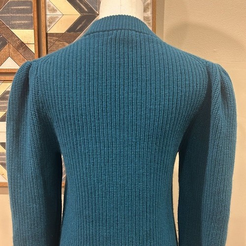 J. Crew Cashmere Puff Sleeve Knit Sweater Teal Small - Picture 5 of 8
