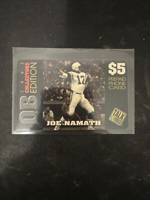 Joe Namath 1997 Collectors Edition - $5 Prepaid Phone Card- RARE INSERT! 
