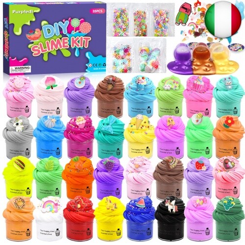 Purpledi Fluffy Butter Slime Set, 35 colori, Kit fai da te Giocattolo
