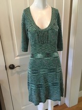 Guess Jeans Knit Dress Shimmery Silver Pattern Size Large EUC