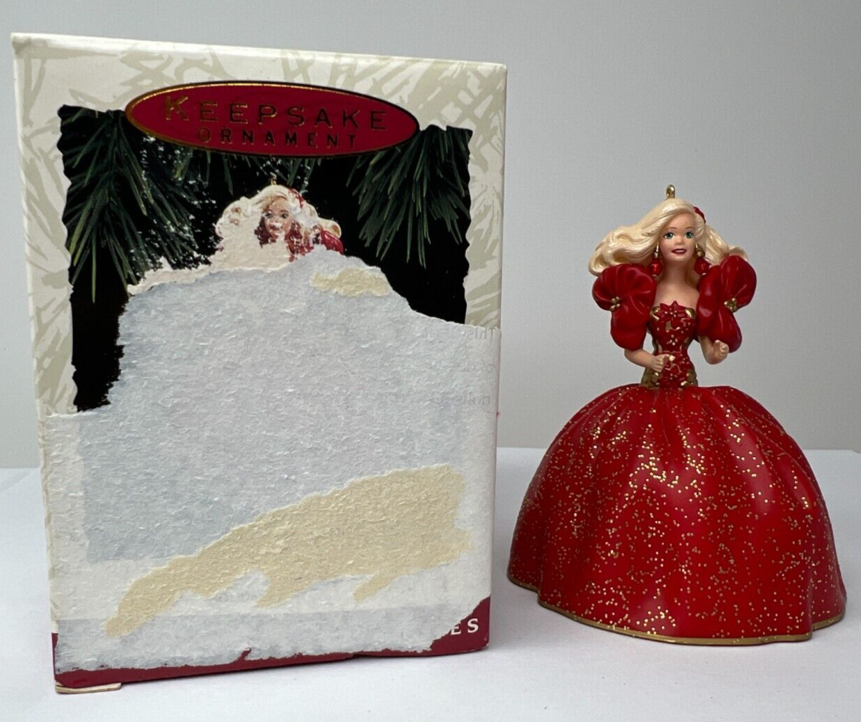 1993 Holiday Barbie Series 1 Hallmark Keepsake Ornament Damaged Box